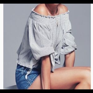 Free People | We The Free Off Shoulder Striped Blouse